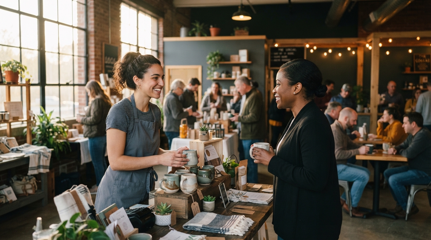 Editorial illustration for Blacksburg Opens 'The Local': A Retail Incubator and Community Hub Under One Roof